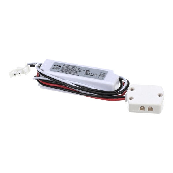 An LED driver with attached wiring and connectors.