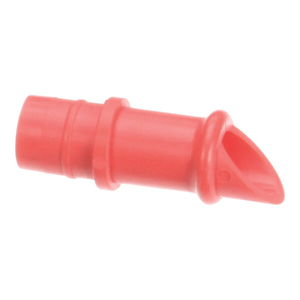 A red plastic dispense tip.