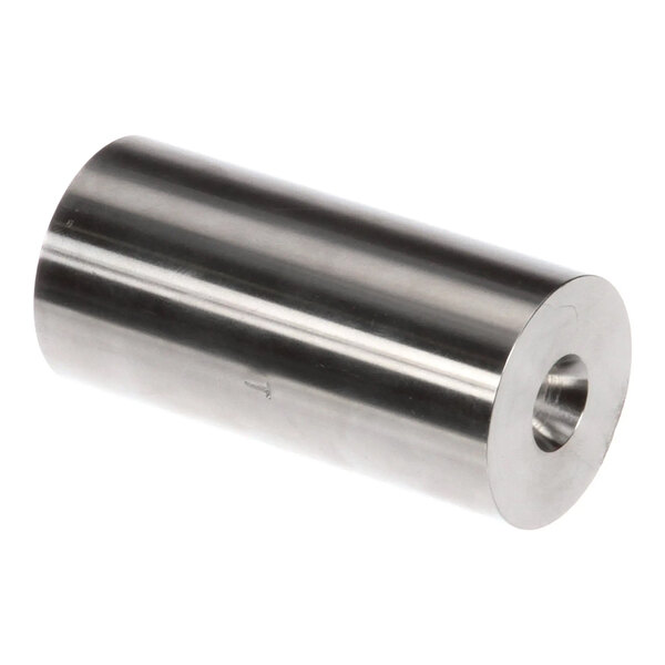 A cylindrical metal valve weight with a central hole, used in industrial or mechanical applications.