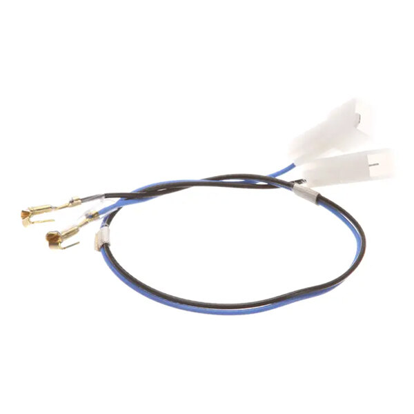 A wiring harness with blue and black wires and connectors, designed for use with a Bunn ready light.