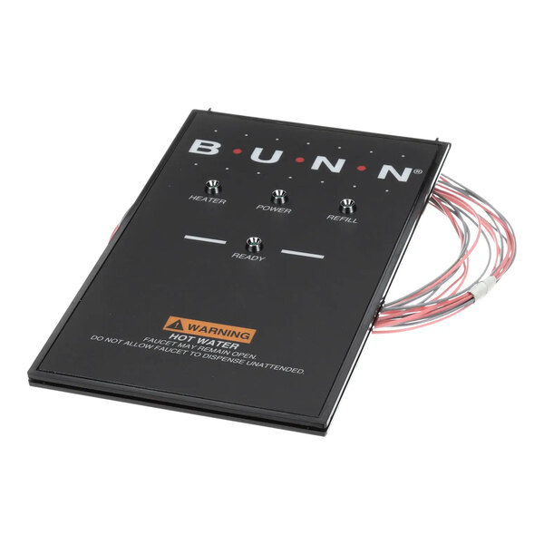 A Bunn panel assembly with indicator lamps and wiring, designed for use with H10X hot water dispensers.