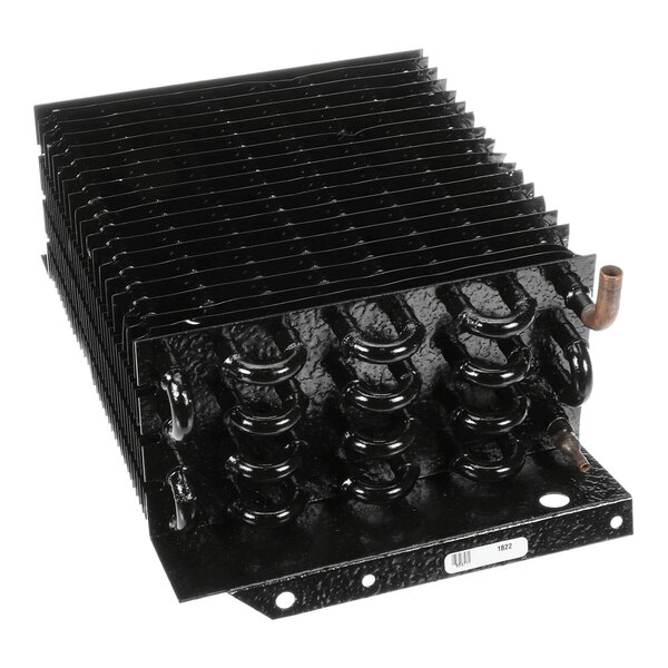 A black metal evaporator coil for refrigeration units.