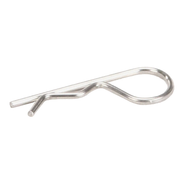 A metal hair pin cotter retainer clip.