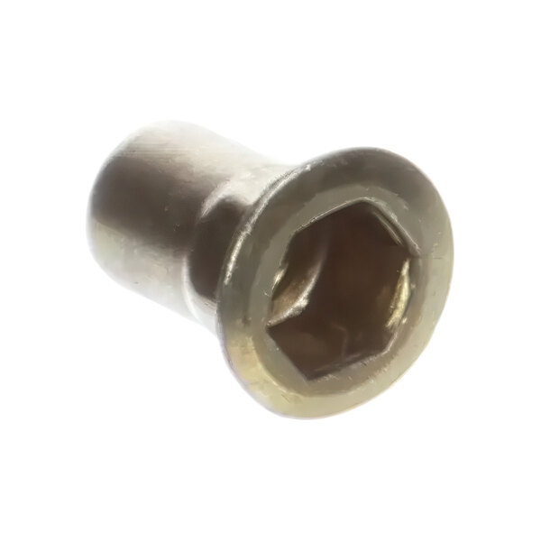 A steel hex thread insert with an 8-32 thread size.