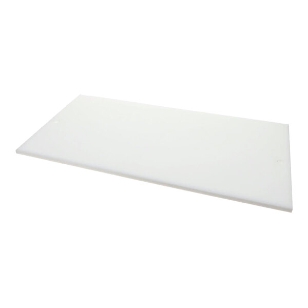 A rectangular white polyethylene board measuring 1/2 inch by 14 inches by 27 inches.