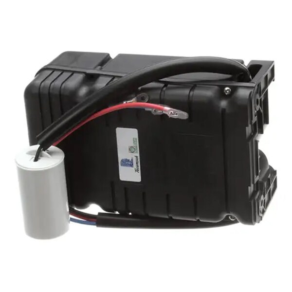 A black compressor wire junction box with attached capacitor and wiring, used for Delfield refrigeration units.