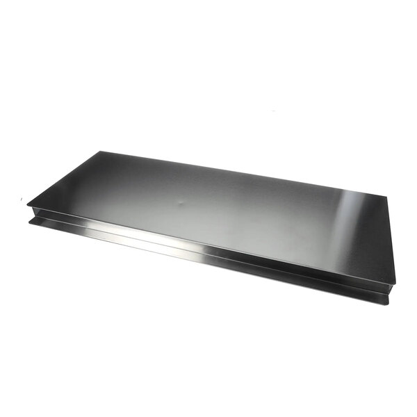 A rectangular stainless steel front drawer assembly panel.