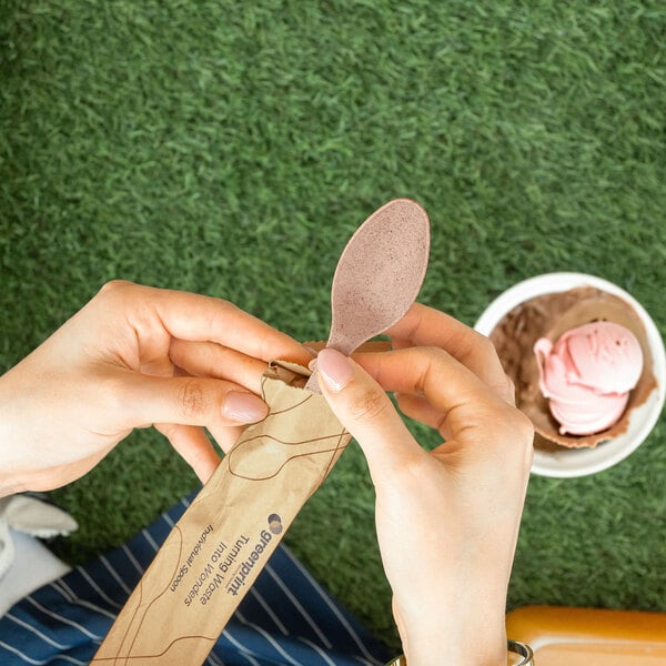 Greenprint Wrapped Heavy Weight Natural Agave Spoon - 500/Case