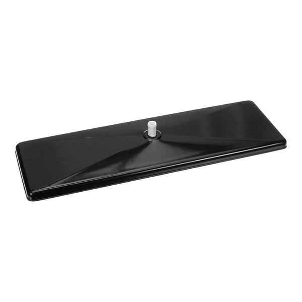 A rectangular black evaporator drain pan with a central connector, designed for Beverage-Air refrigeration units.