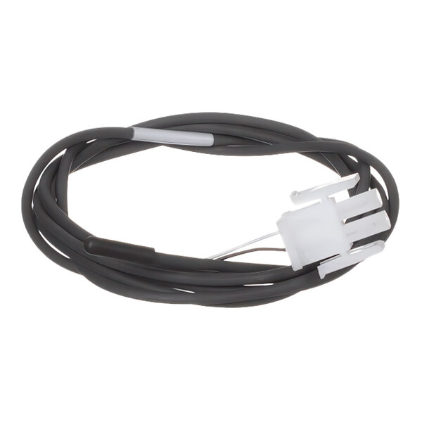 A 10K thermistor probe with a quick connect fitting and attached cable.