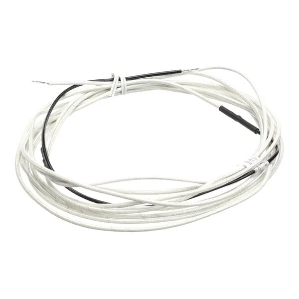 A coiled white heater wire for a Delfield appliance.