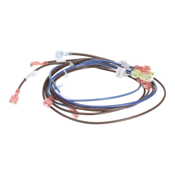 A 120-volt power relay module wire harness with multiple colored wires and connectors.