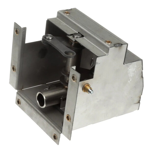 A metal mechanical latch component for inner assembly, used in Baxter equipment.