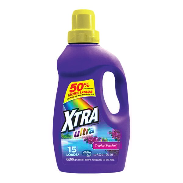 A 22 oz. bottle of XTRA Ultra Tropical Passion liquid laundry detergent.