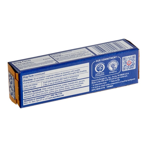 Arm & Hammer® Plus TheraBreath 0.9 oz. Anticavity Whitening Toothpaste - 72/Case