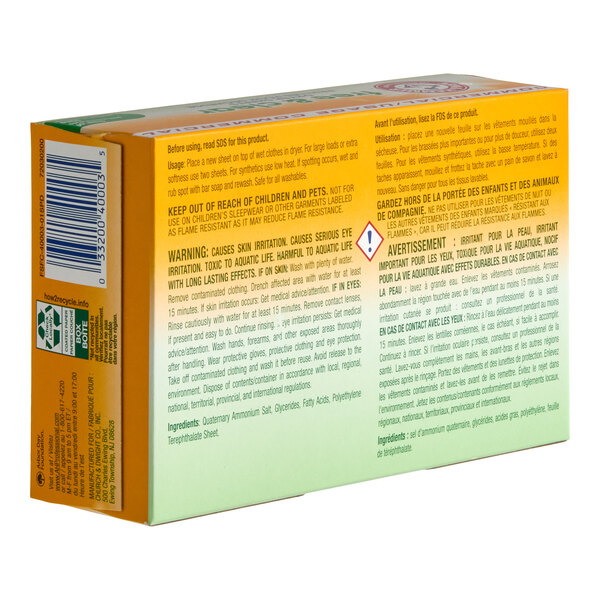 Arm & Hammer® 100-Count Free & Clear Dryer Sheets - 6/Case