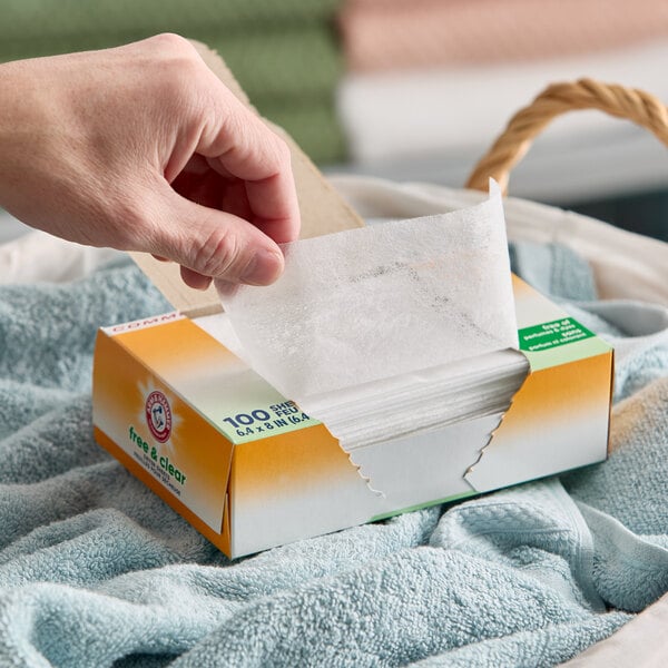 Arm & Hammer® 100-Count Free & Clear Dryer Sheets - 6/Case