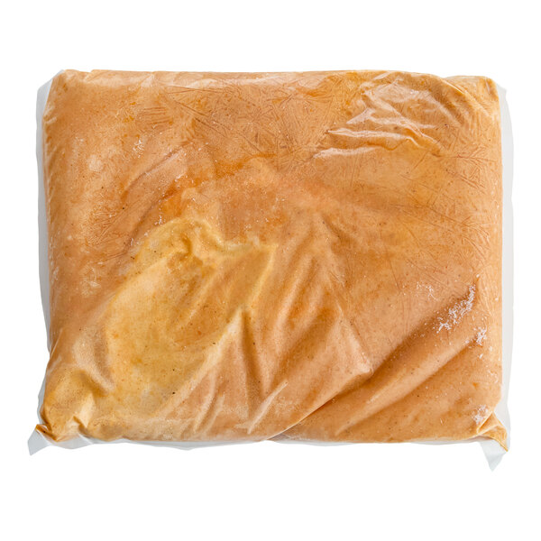 A sealed plastic bag containing 2.5 pounds of chipotle wine sauce.