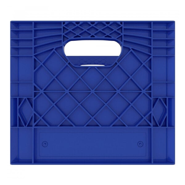 Blue 16 Qt. Square Closed Wall Milk Crate - 13" x 13" x 11"