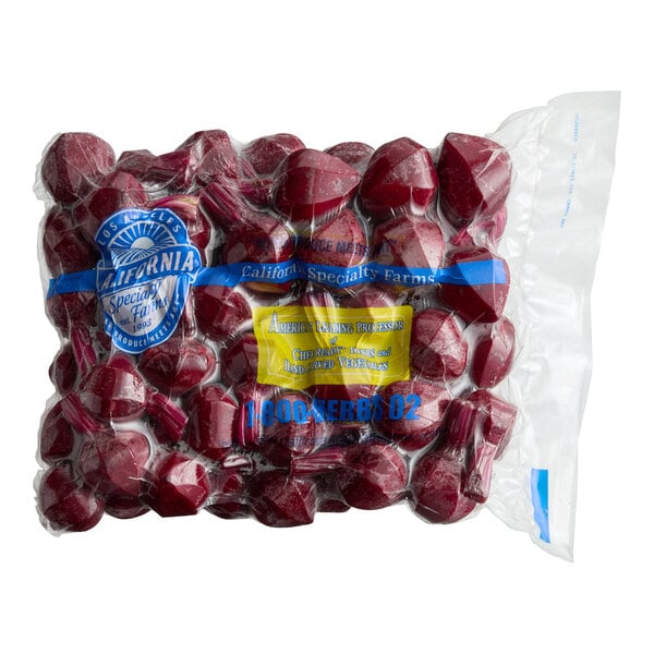 A 5-pound bag of California Specialty Farms hand-peeled red baby beets.