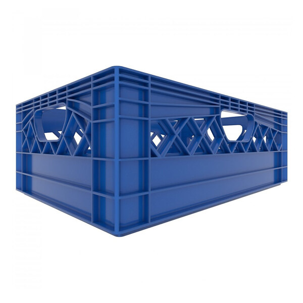 12 Qt. Blue Rectangular Milk Crate - 19" x 13" x 6 1/2"