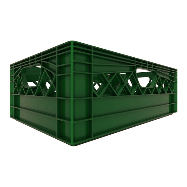 12 Qt. Green Rectangular Milk Crate - 19" x 13" x 6 1/2"