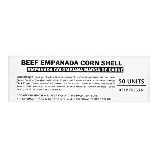 Brisas Beef Corn Shell Empanada 3 oz. - 50/Case