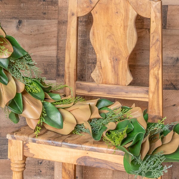 Mills Floral Company 60" Artificial Magnolia Evergreen Garland