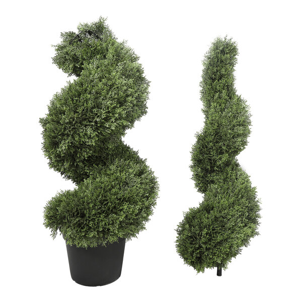 Mills Floral Company 70" Artificial Potted Cypress Spiral Topiary