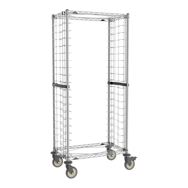 Metro RS3K4S Super Erecta Metroseal Gray Epoxy 20 Pan Side Load Bun / Sheet Pan Rack with Non-Marking Casters - Unassembled