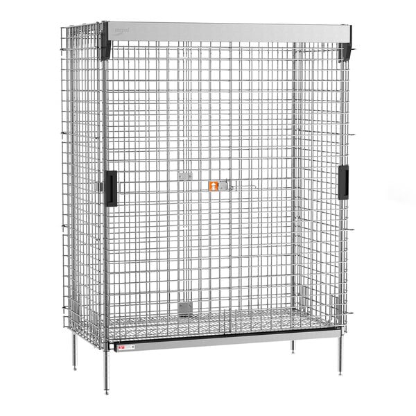 Metro SEC55S-SL Super Erecta 28 1/2" x 50 1/2" x 66 13/16" Stainless Steel Stationary Security Unit with SlideSecure Sliding Doors