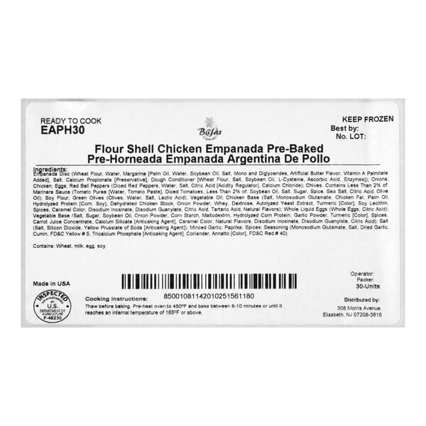 Brisas Chicken Flour Shell Empanada 3 oz. - 30/Case