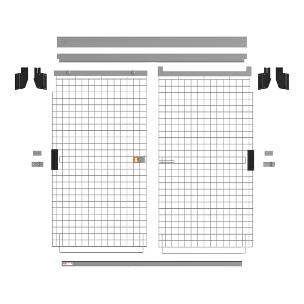 Metro SEC56S-SLKIT SlideSecure 60" Stainless Steel Sliding Door Retrofit Kit for Security Units