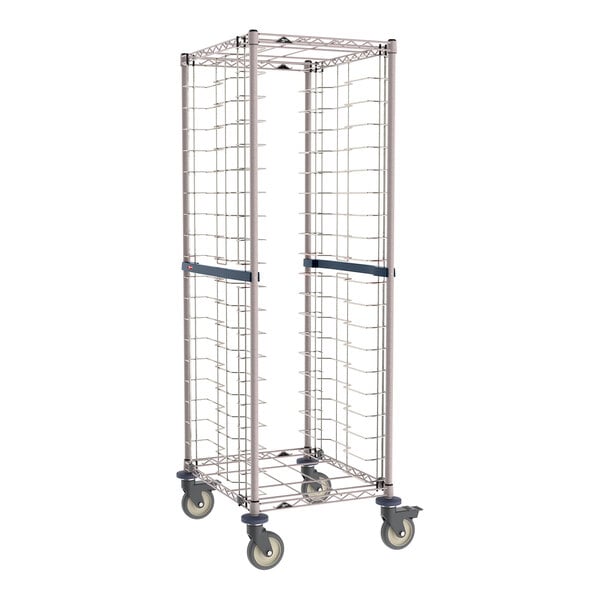 Metro RE3K4S Super Erecta Metroseal Gray Epoxy 20 Pan End Load Bun / Sheet Pan Rack with Non-Marking Casters - Unassembled