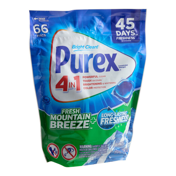 Purex 66-Count Fresh Mountain Breeze Laundry Detergent Pacs - 4/Case