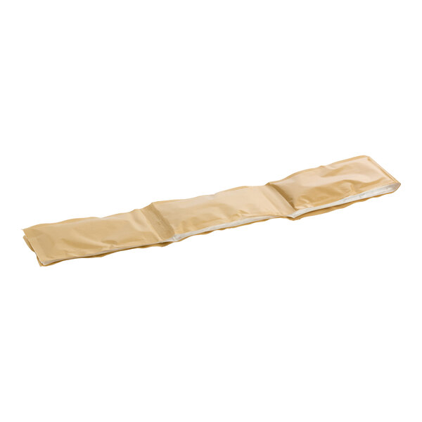 A beige adhesive strip cargo desiccant used for moisture control in shipping containers.