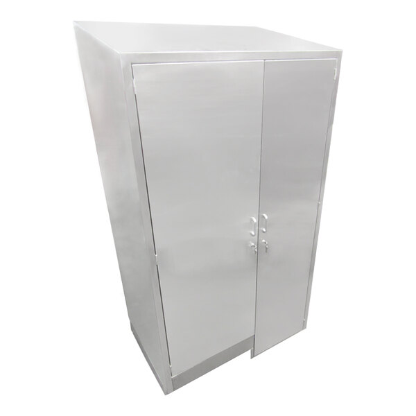 IMC/Teddy 46 1/2" x 30" x 84" Stainless Steel Wall-Mount Combination Mop and Storage Cabinet CMSC-R