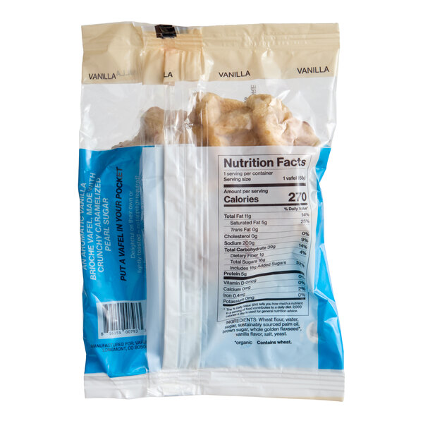 Vafels Vegan Vanilla Liege Waffle 2.3 oz. - 36/Case