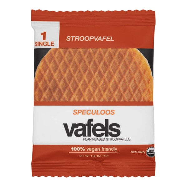 Vafels Individually Wrapped Vegan Speculoos Stroopwafel 12-Count 1.06 oz. - 12/Case