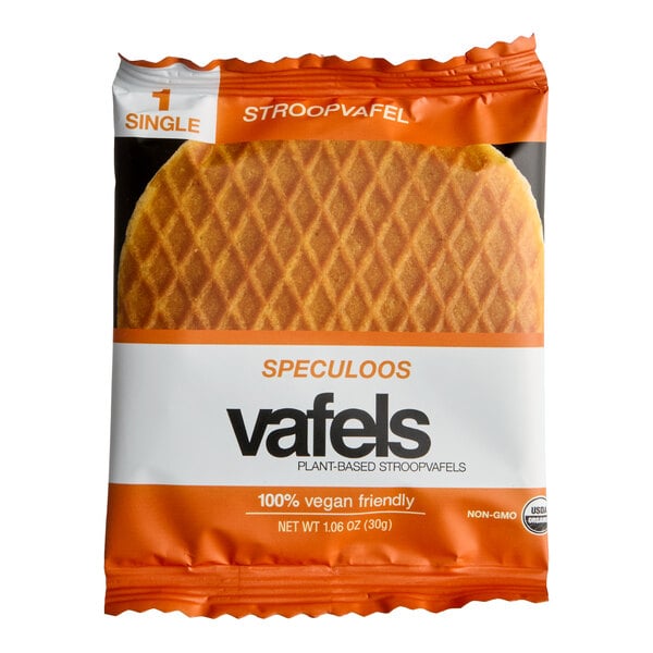 Vafels Individually Wrapped Vegan Speculoos Stroopwafel 12-Count 1.06 oz. - 12/Case