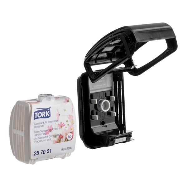 Tork 256020 Black Constant Air Freshener Starter Kit with Blossom Refill - 6/Case