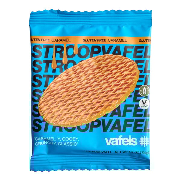 Vafels Individually Wrapped Vegan Gluten-Free Caramel Stroopwafel 1.2 oz. - 120/Case