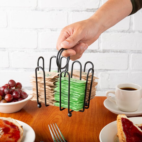 TableCraft Black Wire Jelly Packet Rack - 12/Case