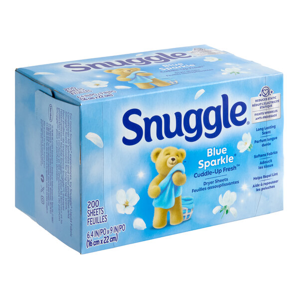 Snuggle Blue Sparkle Cuddle-Up Fresh 200-Count Dryer Sheets - 6/Case