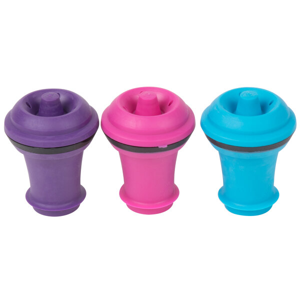 Vacu Vin Assorted Colors Replacement Wine Stoppers 0886060 - 36/Case