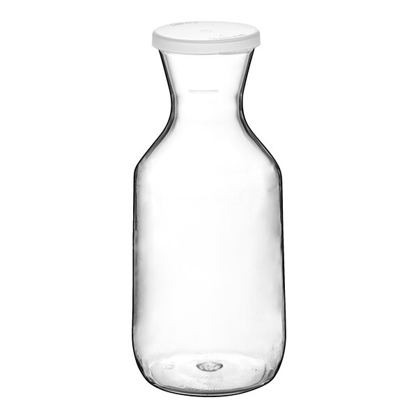 Cambro Camwear® Camliter 51 oz. Clear Customizable Polycarbonate Beverage Decanter with Lid WW1500135 - 12/Case
