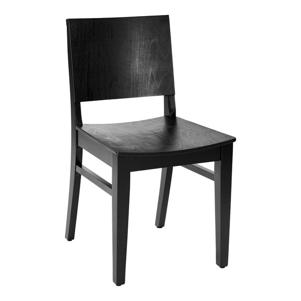 Flash Furniture Naples Black Solid Wood Dining Chair