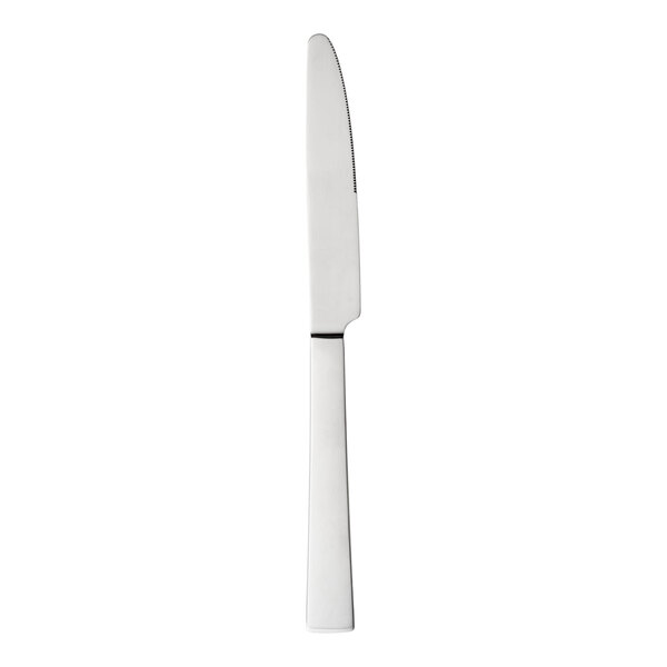 Libbey Santorini Satin II 9 1/2" 18/0 Stainless Steel Heavy Weight Dinner Knife - Sample