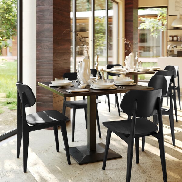 Flash Furniture Verona Black Solid Wood Dining Chair