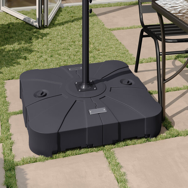 Flash Furniture Hank Universal Black Plastic Fillable Umbrella Base